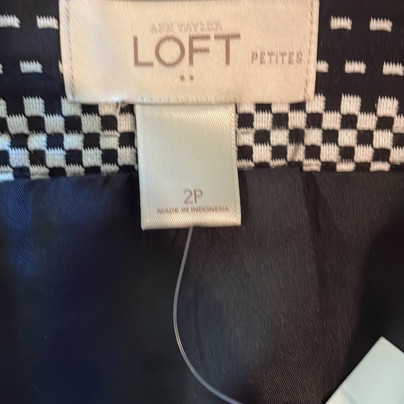 🆕 Ann Taylor LOFT Black and White Stripe Check Patterned Mini Skirt Size 2P - Picture 5 of 8